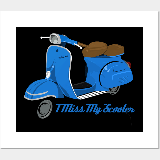 Old Scooter Light Blue Wall Art by Flank Ivan